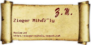 Zieger Mihály névjegykártya